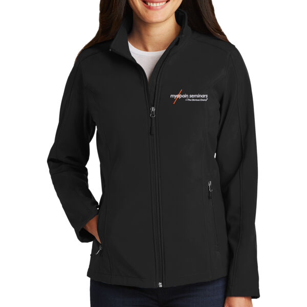 Myopain Seminars Embroidered - Ladies Core Soft Shell Jacket Thumbnail
