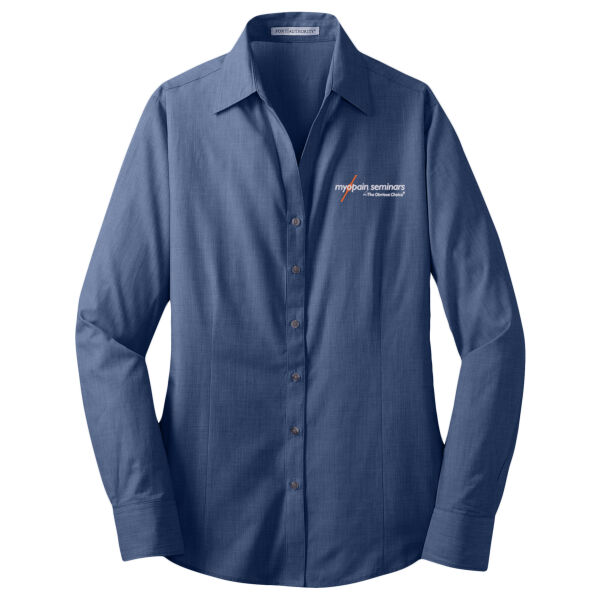Myopain Seminars Embroidered - Ladies Crosshatch Easy Care Shirt Thumbnail