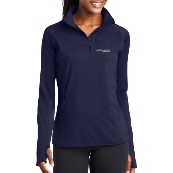 Myopain Seminars Embroidered - Ladies Sport Wick ® Stretch 1/4 Zip Pullover Thumbnail